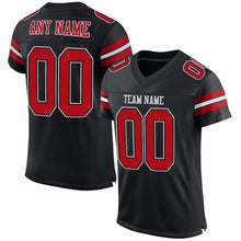 Charger l'image dans la galerie, Custom Black Red-White Mesh Authentic Football Jersey