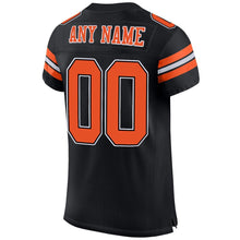 Load image into Gallery viewer, Custom Black Orange-White Mesh Authentic Football Jersey