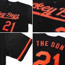 Load image into Gallery viewer, Custom Black Orange Authentic Baseball Jersey