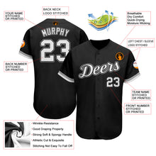 Charger l'image dans la galerie, Custom Black White-Gray Authentic Baseball Jersey