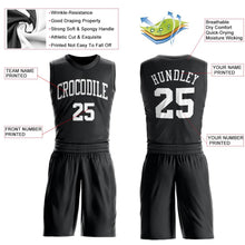 Load image into Gallery viewer, Custom Black White Round Neck Suit Basketball Jersey