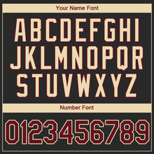 Загрузить изображение в средство просмотра галереи, Custom Black Crimson-City Cream Authentic Baseball Jersey