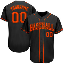 Загрузить изображение в средство просмотра галереи, Custom Black Orange Authentic Baseball Jersey
