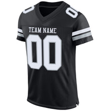 Charger l'image dans la galerie, Custom Black White-Silver Mesh Authentic Football Jersey