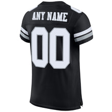 Charger l'image dans la galerie, Custom Black White-Silver Mesh Authentic Football Jersey