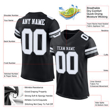 Charger l'image dans la galerie, Custom Black White-Silver Mesh Authentic Football Jersey