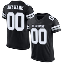 Charger l'image dans la galerie, Custom Black White-Silver Mesh Authentic Football Jersey