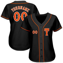 Load image into Gallery viewer, Custom Black Orange-White Authentic Baseball Jersey