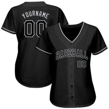 Загрузить изображение в средство просмотра галереи, Custom Black Black-Gray Authentic Baseball Jersey