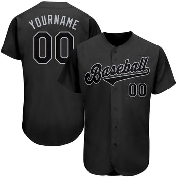 Custom Black Black-Gray Authentic Baseball Jersey