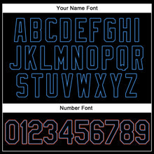 Загрузить изображение в средство просмотра галереи, Custom Black Black-Powder Blue Authentic Throwback Rib-Knit Baseball Jersey Shirt