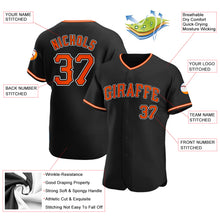 Load image into Gallery viewer, Custom Black Orange-White Authentic Baseball Jersey