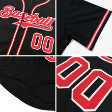Load image into Gallery viewer, Custom Black Orange-White Authentic Baseball Jersey