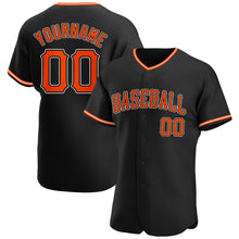 Load image into Gallery viewer, Custom Black Orange-White Authentic Baseball Jersey