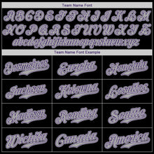 Load image into Gallery viewer, Custom Black Gray-Purple Authentic Baseball Jersey