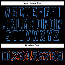 Load image into Gallery viewer, Custom Black Black-Powder Blue Authentic Baseball Jersey