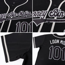 Load image into Gallery viewer, Custom Black Black-Gray Authentic Baseball Jersey