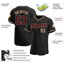 Загрузить изображение в средство просмотра галереи, Custom Black Crimson-City Cream Authentic Baseball Jersey