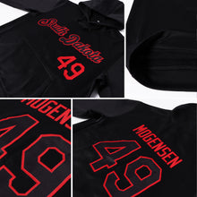 Load image into Gallery viewer, Custom Stitched Black Black-Red Sports Pullover Sweatshirt Hoodie