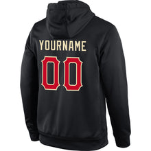 Load image into Gallery viewer, Custom Stitched Black Red-Cream Sports Pullover Sweatshirt Hoodie