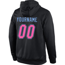 Charger l'image dans la galerie, Custom Stitched Black Pink-Light Blue Sports Pullover Sweatshirt Hoodie