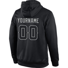 Load image into Gallery viewer, Custom Stitched Black Black-Gray Sports Pullover Sweatshirt Hoodie