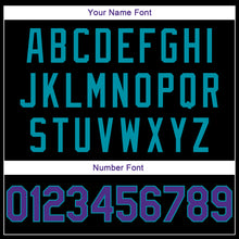 Load image into Gallery viewer, Custom Stitched Black Purple-Teal Sports Pullover Sweatshirt Hoodie