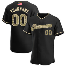 Load image into Gallery viewer, Custom Black Camo-City Cream Authentic American Flag Fashion Baseball Jersey
