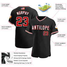 Charger l'image dans la galerie, Custom Black Red-White Authentic American Flag Fashion Baseball Jersey