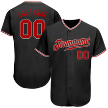 Загрузить изображение в средство просмотра галереи, Custom Black Red-Gray Authentic Baseball Jersey