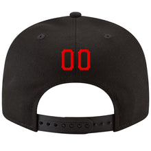 Загрузить изображение в средство просмотра галереи, Custom Black Red-White Stitched Adjustable Snapback Hat
