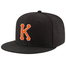 Загрузить изображение в средство просмотра галереи, Custom Black Orange-White Stitched Adjustable Snapback Hat