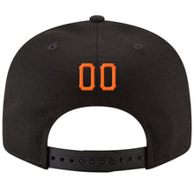 Загрузить изображение в средство просмотра галереи, Custom Black Orange-White Stitched Adjustable Snapback Hat