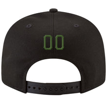 Charger l'image dans la galerie, Custom Black Green-Gold Stitched Adjustable Snapback Hat