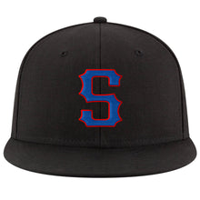 Charger l'image dans la galerie, Custom Black Royal-Red Stitched Adjustable Snapback Hat