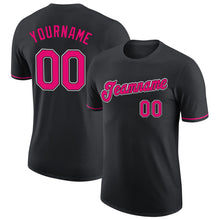 Load image into Gallery viewer, Custom Black Pink-White Performance T-Shirt