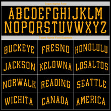 Загрузить изображение в средство просмотра галереи, Custom Black Gold Authentic Throwback Rib-Knit Baseball Jersey Shirt