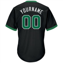 Laden Sie das Bild in den Galerie-Viewer, Custom Black Kelly Green-White Authentic Throwback Rib-Knit Baseball Jersey Shirt