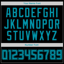 Laden Sie das Bild in den Galerie-Viewer, Custom Black Teal-Black Authentic Throwback Rib-Knit Baseball Jersey Shirt