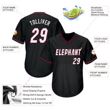 Laden Sie das Bild in den Galerie-Viewer, Custom Black White-Maroon Authentic Throwback Rib-Knit Baseball Jersey Shirt