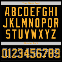 Загрузить изображение в средство просмотра галереи, Custom Black Gold-White Authentic Throwback Rib-Knit Baseball Jersey Shirt