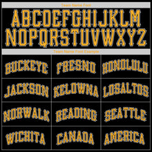 Загрузить изображение в средство просмотра галереи, Custom Black Gold-White Authentic Throwback Rib-Knit Baseball Jersey Shirt