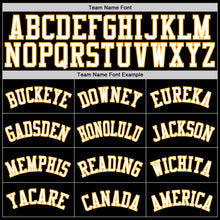 Загрузить изображение в средство просмотра галереи, Custom Black White-Gold Authentic Throwback Rib-Knit Baseball Jersey Shirt