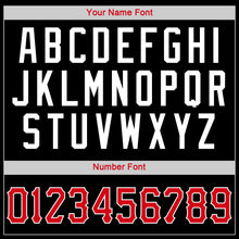 Laden Sie das Bild in den Galerie-Viewer, Custom Black Red-White Authentic Throwback Rib-Knit Baseball Jersey Shirt