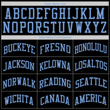 Загрузить изображение в средство просмотра галереи, Custom Black Red-Light Blue Authentic Throwback Rib-Knit Baseball Jersey Shirt