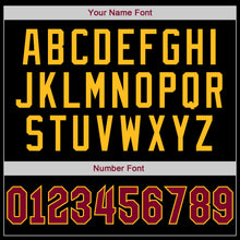 Загрузить изображение в средство просмотра галереи, Custom Black Maroon-Gold Authentic Throwback Rib-Knit Baseball Jersey Shirt