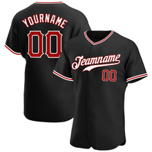 Load image into Gallery viewer, Custom Black Red-White Authentic Baseball Jersey