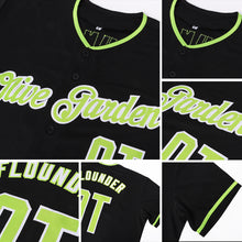 Load image into Gallery viewer, Custom Black Neon Green-White Authentic Baseball Jersey