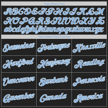 Загрузить изображение в средство просмотра галереи, Custom Black Light Blue-White Authentic Baseball Jersey