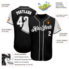 Load image into Gallery viewer, Custom Black White-Gray Authentic Two Tone Baseball Jersey